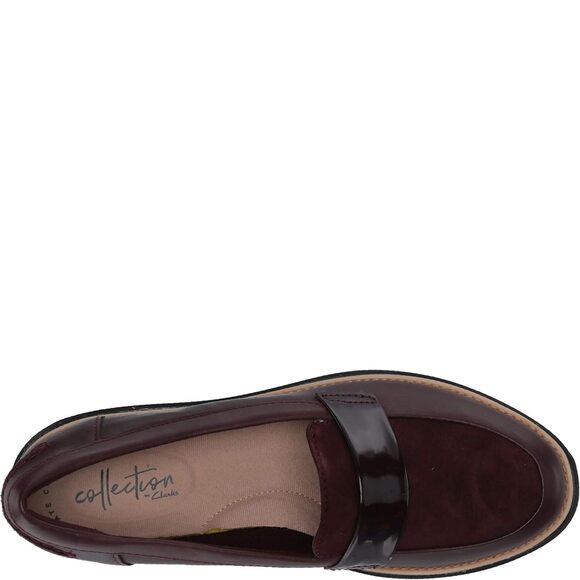Clarks Womens Sharon Gracie Platform Loafers 6.5 M Color Burgundy - Picture 3 of 5